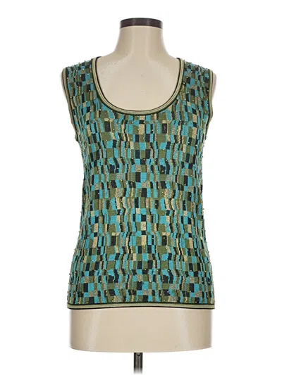 Pre-owned Zac Posen Sleeveless Blouse In Teal