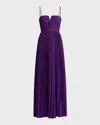 Zac Posen Pleated Gown In Eminence