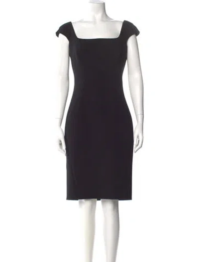 Pre-owned Zac Posen Square Neckline Knee-length Dress In Black