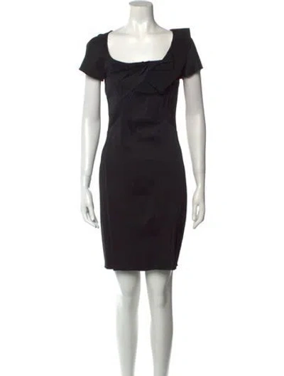 Pre-owned Zac Posen Square Neckline Knee-length Dress In Black