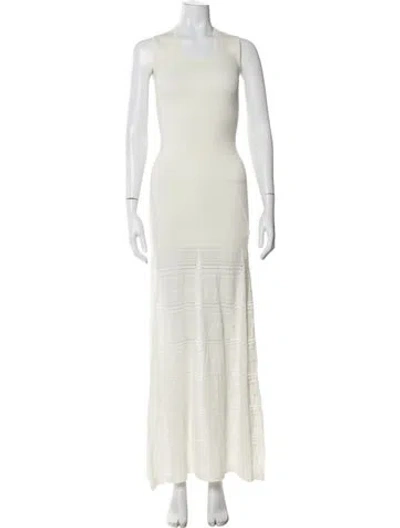 Pre-owned Zac Posen Square Neckline Long Dress In Neutral