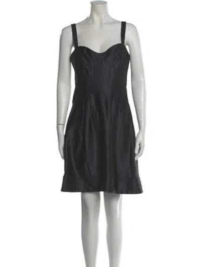 Pre-owned Zac Posen Square Neckline Mini Dress In Black
