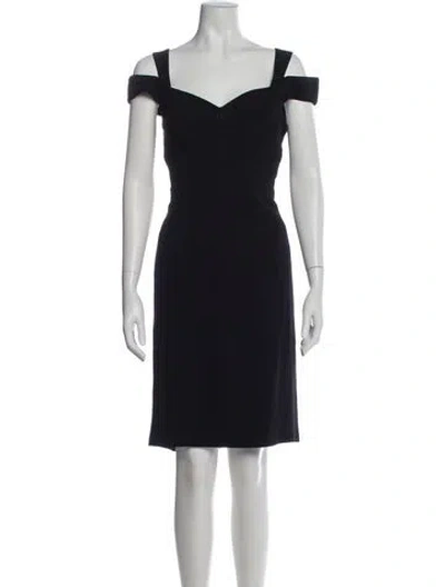 Pre-owned Zac Posen Square Neckline Mini Dress In Blue