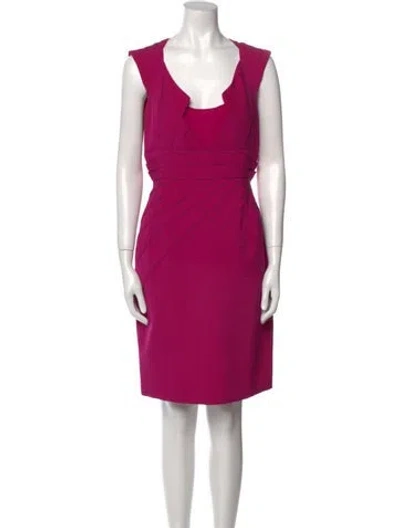 Pre-owned Zac Posen Square Neckline Mini Dress In Pink
