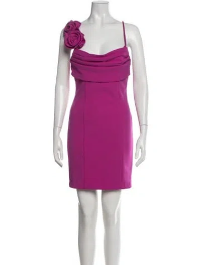 Pre-owned Zac Posen Square Neckline Mini Dress In Purple