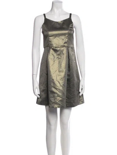 Pre-owned Zac Posen Square Neckline Mini Dress W/ Tags In Black