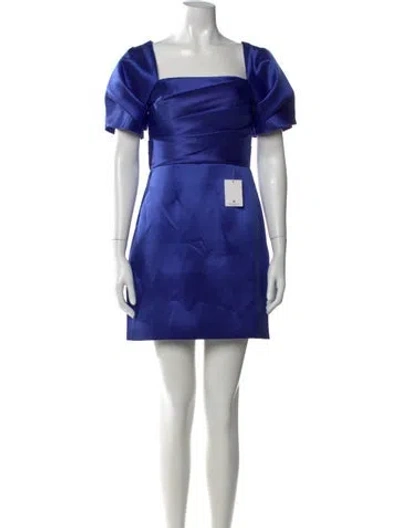 Pre-owned Zac Posen Square Neckline Mini Dress W/ Tags In Blue
