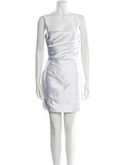 Pre-owned Zac Posen Square Neckline Mini Dress W/ Tags In White
