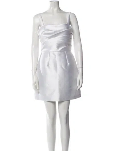 Pre-owned Zac Posen Square Neckline Mini Dress In White