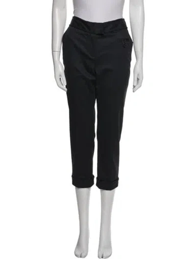 Pre-owned Zac Posen Straight Leg Pants In Black