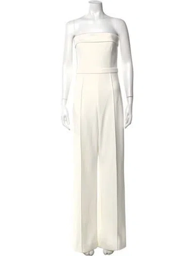 Pre-owned Zac Posen Strapless Jumpsuit In White