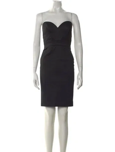 Pre-owned Zac Posen Strapless Knee-length Dress In Gray