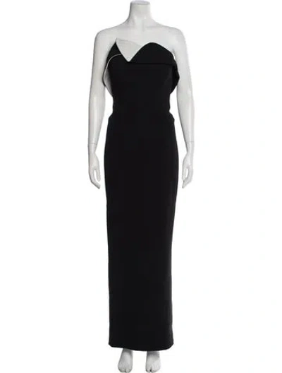 Pre-owned Zac Posen Strapless Long Dress In Black