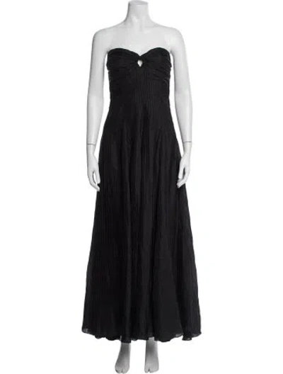 Pre-owned Zac Posen Strapless Long Dress In Black