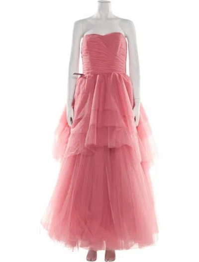 Pre-owned Zac Posen Strapless Long Dress In Pink