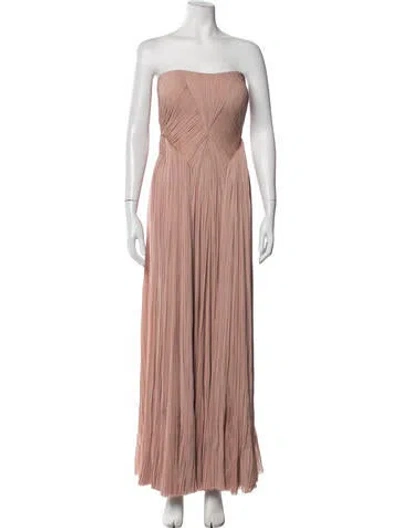 Pre-owned Zac Posen Strapless Long Dress In Pink