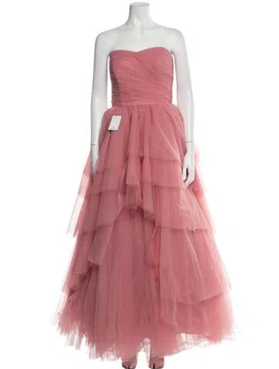 Pre-owned Zac Posen Strapless Long Dress In Pink
