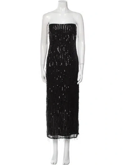 Pre-owned Zac Posen Strapless Midi Length Dress In Black