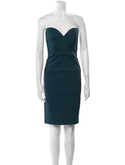 Pre-owned Zac Posen Strapless Mini Dress In Blue