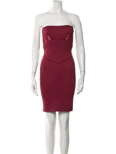 Pre-owned Zac Posen Strapless Mini Dress In Red