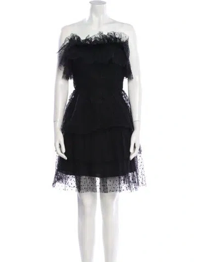 Pre-owned Zac Posen Strapless Mini Dress W/ Tags In Black