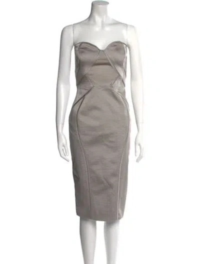 Pre-owned Zac Posen Strapless Mini Dress W/ Tags In Gray