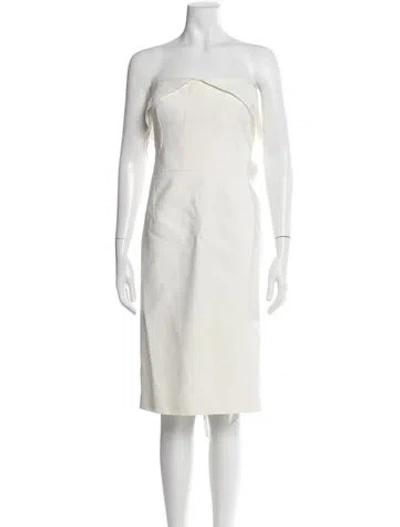 Pre-owned Zac Posen Strapless Mini Dress In White