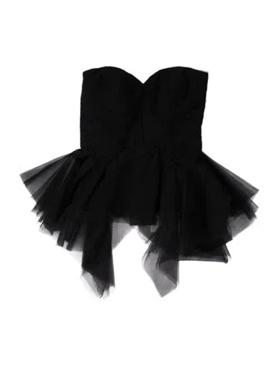 Pre-owned Zac Posen Strapless Top In Black