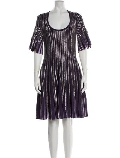 Pre-owned Zac Posen Striped Knee-length Dress W/ Tags In Purple