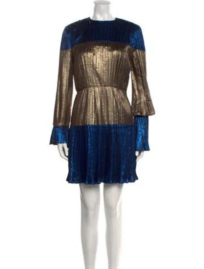 Pre-owned Zac Posen Striped Mini Dress In Blue