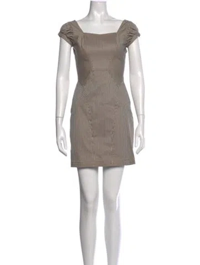 Pre-owned Zac Posen Striped Mini Dress In Neutrals