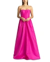 Zac Posen Women's Taffeta Drop-waist Gown In Viola