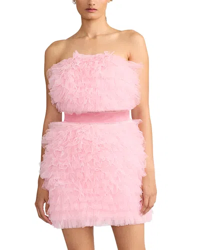 Zac Posen Textured Tulle Mini Dress In Blossom