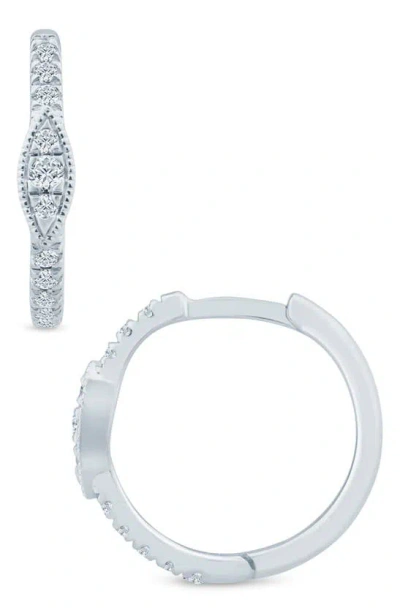 Zac Posen Truly  Diamond Hoop Earrings In White