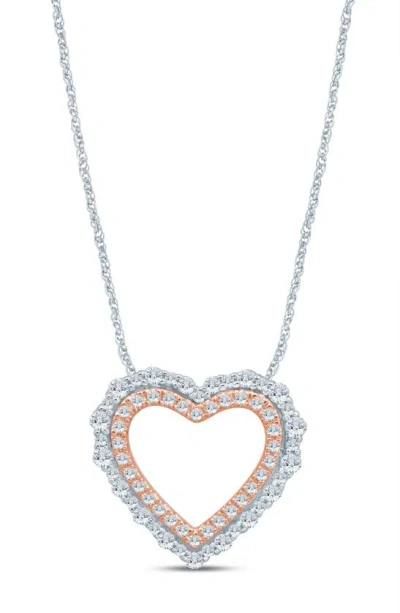 Zac Posen Truly  Open Diamond Heart Pendant Necklace In White