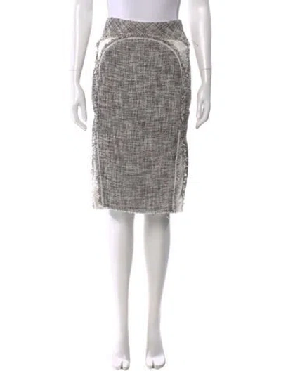 Pre-owned Zac Posen Tweed Pattern Knee-length Skirt In Purple