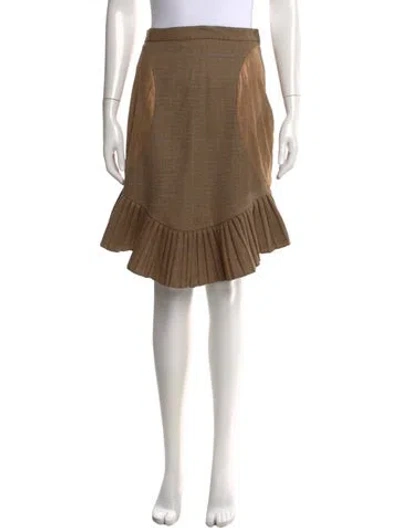 Pre-owned Zac Posen Vintage Midi Length Skirt In Neutrals