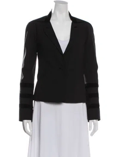 Pre-owned Zac Posen Virgin Wool Blazer In Black