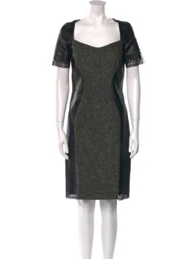 Pre-owned Zac Posen Virgin Wool Knee-length Dress In Black