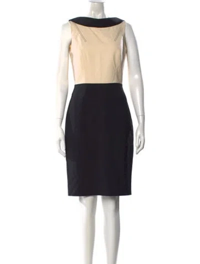 Pre-owned Zac Posen Virgin Wool Knee-length Dress In Black