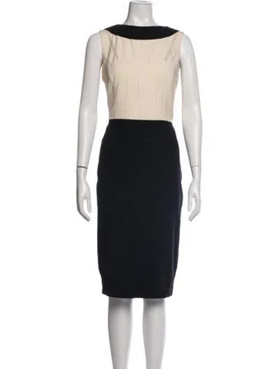 Pre-owned Zac Posen Virgin Wool Knee-length Dress In Black