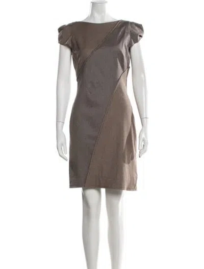 Pre-owned Zac Posen Virgin Wool Knee-length Dress In Neutrals