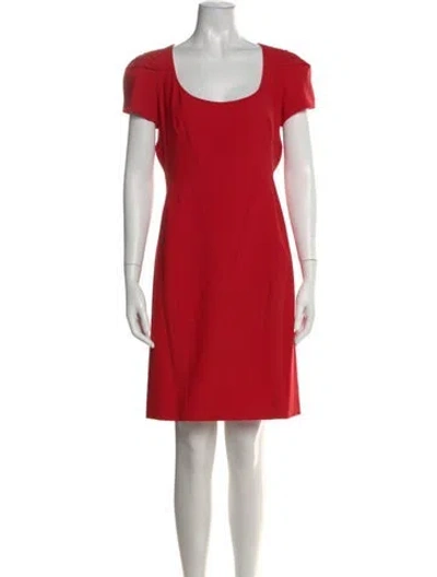 Pre-owned Zac Posen Virgin Wool Knee-length Dress In Red