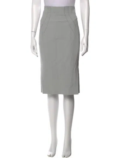 Pre-owned Zac Posen Virgin Wool Knee-length Skirt In Blue