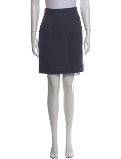 Pre-owned Zac Posen Virgin Wool Knee-length Skirt In Blue