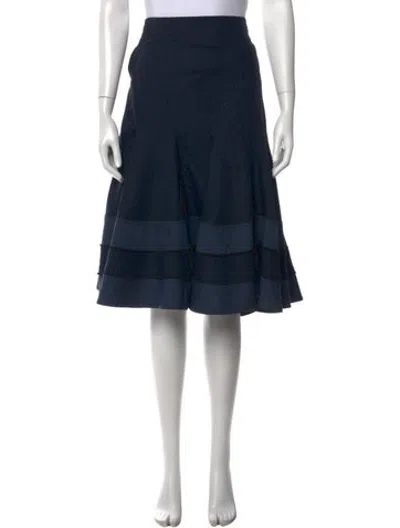 Pre-owned Zac Posen Virgin Wool Knee-length Skirt In Blue