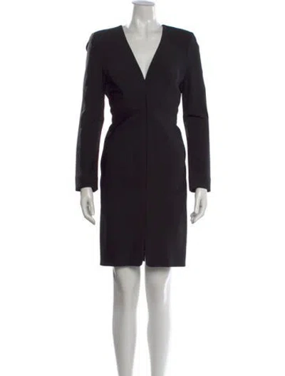 Pre-owned Zac Posen Virgin Wool Mini Dress In Black