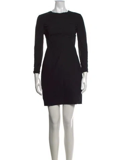 Pre-owned Zac Posen Virgin Wool Mini Dress In Black