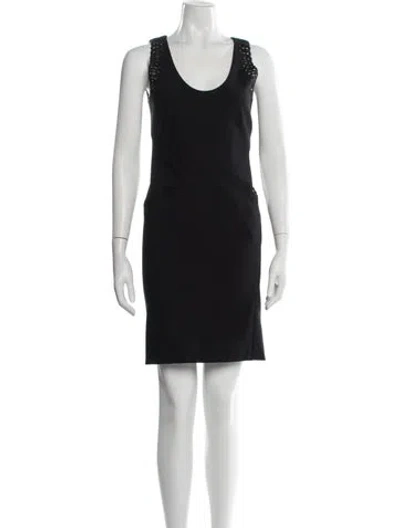 Pre-owned Zac Posen Virgin Wool Mini Dress In Black