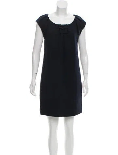 Pre-owned Zac Posen Virgin Wool Mini Dress In Blue